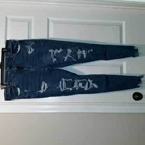 American Eagle Next Level Stretch "Super Hi-Rise Jegging" Distressed Jean 2021